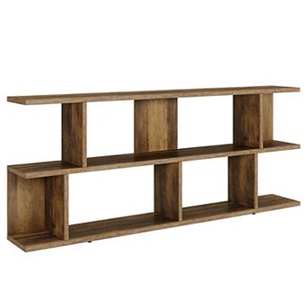 Mid Century Console Table with 3 tier Storage Shelves for Entryway or Sofa