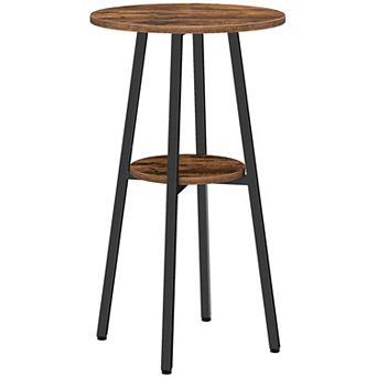 Round 2 tier Bistro Table with Rustic Panels and Easy-Access Storage