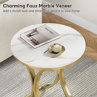 Multi-Use Round End Table for Nightstand, Side Table, or Living Room Accent