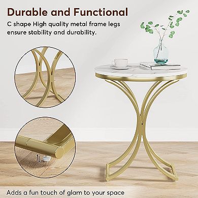 Multi-Use Round End Table for Nightstand, Side Table, or Living Room Accent