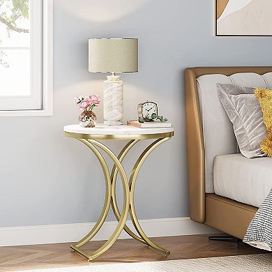 Multi-Use Round End Table for Nightstand, Side Table, or Living Room Accent