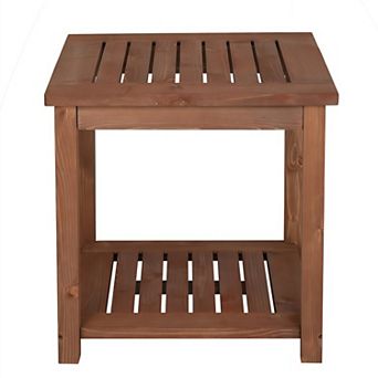 Square Solid Wood Side Table for Living Room or Bedroom