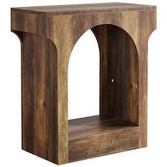 Mid Century Modern Arched End Table Narrow Side Table Nightstand for Bedroom
