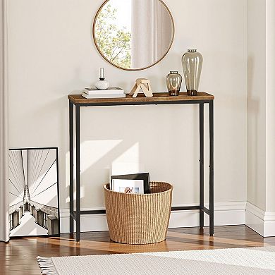 Narrow Console Table with Shelves, Industrial Sofa Table for Small Spaces