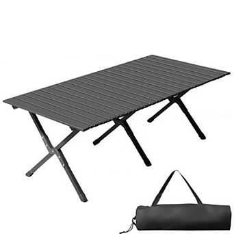Folding Camping Table Portable Roll-Up Picnic Table for Outdoor Travel Hiking BBQ