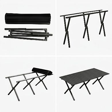 Folding Camping Table Portable Roll-Up Picnic Table for Outdoor Travel Hiking BBQ
