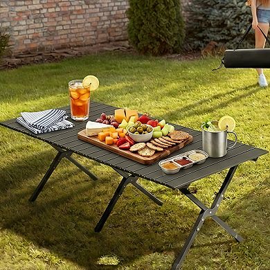 Folding Camping Table Portable Roll-Up Picnic Table for Outdoor Travel Hiking BBQ