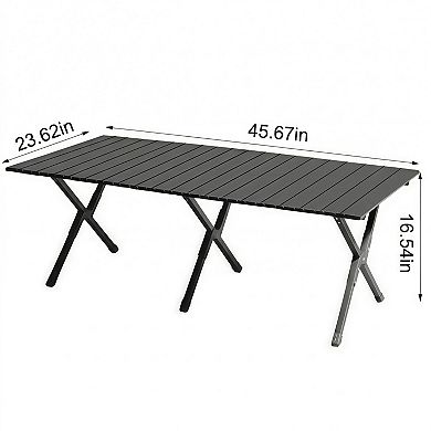Folding Camping Table Portable Roll-Up Picnic Table for Outdoor Travel Hiking BBQ