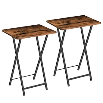 Set of 2 Multi-Purpose Folding Side Table for Small Spaces and Living Rooms