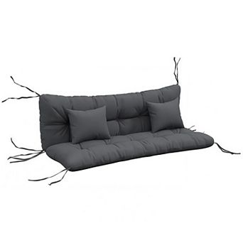 Tufted Outdoor Bench Cushion Set with Back Cushion and 2 Pillows