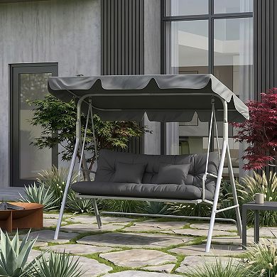 Tufted Outdoor Bench Cushion Set with Back Cushion and 2 Pillows