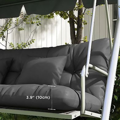Tufted Outdoor Bench Cushion Set with Back Cushion and 2 Pillows