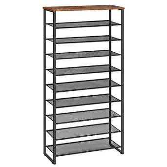Large Capacity Shoe Organizer 10 tier Rack Removable Shelves Top Surface for Entryway Bedroom