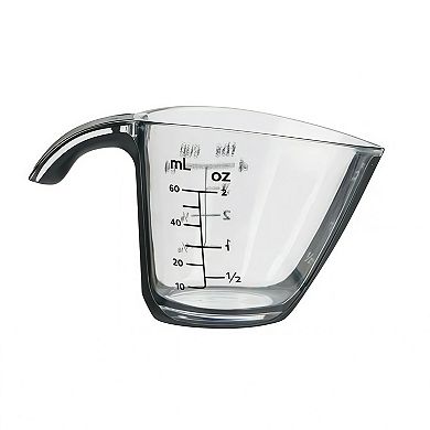 4 Pack Plastic Mini Measuring Cups with Easy Pour Spout and Non Slip Handle