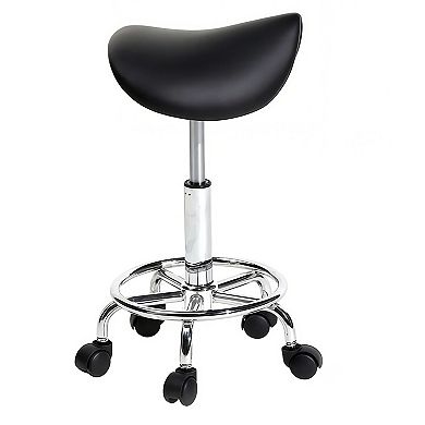 Adjustable Saddle Stool with 360 Degree Swivel and Rolling Casters