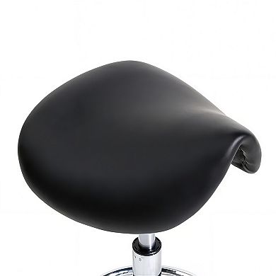 Adjustable Saddle Stool with 360 Degree Swivel and Rolling Casters