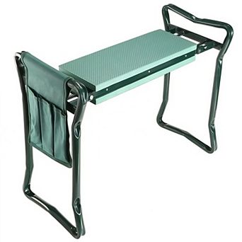 Foldable Garden Kneeler and Seat with Cushion Pad and Tool Pouch