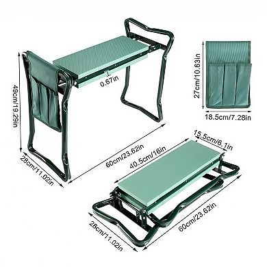Foldable Garden Kneeler and Seat with Cushion Pad and Tool Pouch