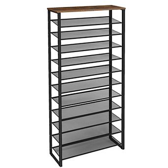 Vertical Shoe Rack 12 tier Freestanding Storage Rack for Flats Sneakers Boots with Top Shelf