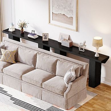 Sofa Table with Geometric Design, Narrow Console Table for Entryway Living Room