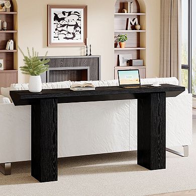 Sofa Table with Geometric Design, Narrow Console Table for Entryway Living Room