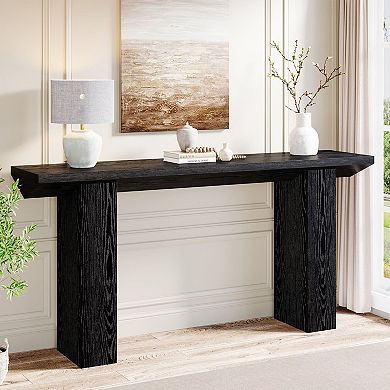 Sofa Table with Geometric Design, Narrow Console Table for Entryway Living Room