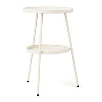 Round 2 tier Metal Side Table for Indoor and Outdoor Use