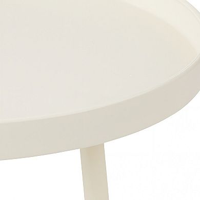 Round 2-Tier Metal Side Table for Indoor and Outdoor Use