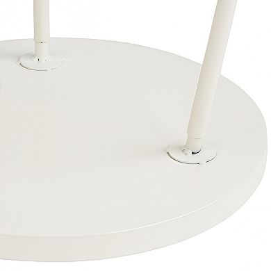 Round 2-Tier Metal Side Table for Indoor and Outdoor Use