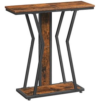 Modern Rustic Console Table with Open Shelf, Narrow Sofa Table for Small Spaces