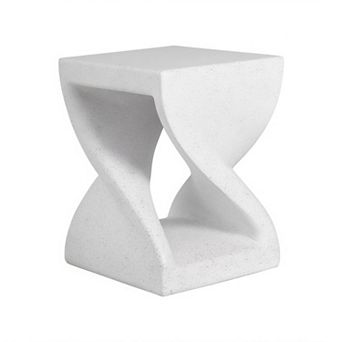 Modern Twisted-Base Terrazzo Accent Side Table for Indoor and Outdoor Use