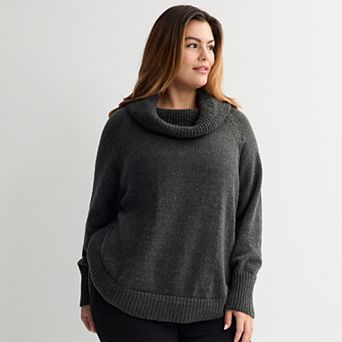 Plus Size Apt. 9® Raglan Cowl Neck Poncho Sweater