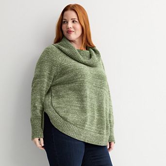 Plus Size Apt. 9® Raglan Cowl Neck Poncho Sweater