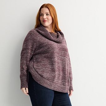Plus Size Apt. 9® Raglan Cowl Neck Poncho Sweater
