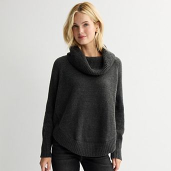 Women's Apt. 9® Raglan Cowl Neck Knit Poncho Sweater