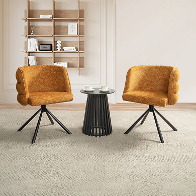 GOODSILO Modern Swivel Upholstered Dining Chairs Set of Two