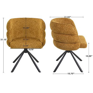 GOODSILO Modern Swivel Upholstered Dining Chairs Set of Two