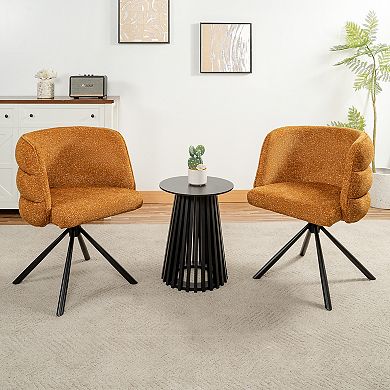 GOODSILO Modern Swivel Upholstered Dining Chairs Set of Two
