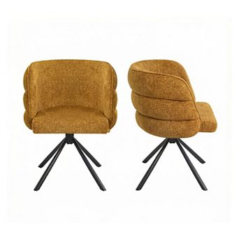 GOODSILO Modern Swivel Upholstered Dining Chairs Set of Two