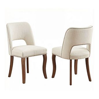 GOODSILO Modern Fabric Upholstered Dining Chairs Set of 2 for Kitchen and Dining Room