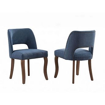 GOODSILO Modern Fabric Upholstered Dining Chairs Set of 2 for Kitchen and Dining Room