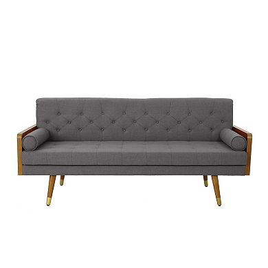 KWPZQEB Mid-Century Adelaide Tufted Rolled Accent Sofa