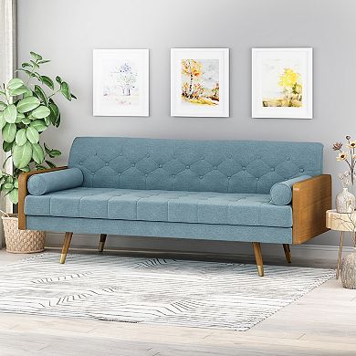 KWPZQEB Mid-Century Adelaide Tufted Rolled Accent Sofa