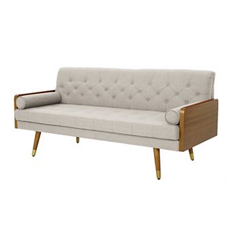 KWPZQEB Mid-Century Adelaide Tufted Rolled Accent Sofa