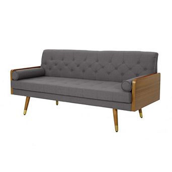KWPZQEB Mid-Century Adelaide Tufted Rolled Accent Sofa