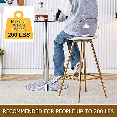 KWPZQEB Stylish Design Upholstered Bar Chairs with Metal Legs & Low Backrest for Terrace, Set of 2
