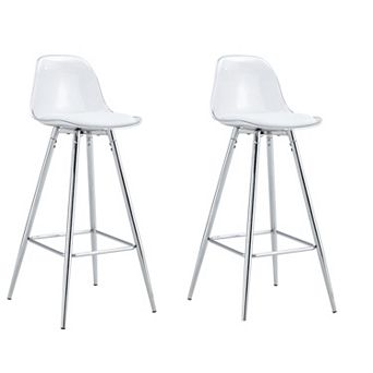 KWPZQEB Stylish Design Upholstered Bar Chairs with Metal Legs & Low Backrest for Terrace, Set of 2