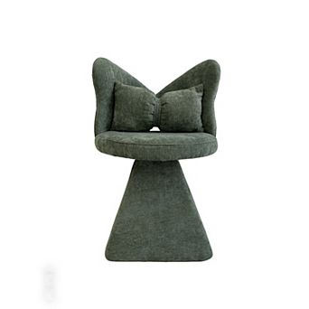 KWPZQEB Swivel Butterfly Back Vanity Chair, Chenille