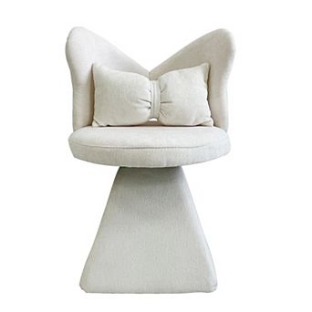 KWPZQEB Swivel Butterfly Back Vanity Chair, Chenille