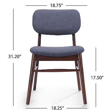 KWPZQEB Retro Upholstered Dining Chair Set of 2, Rubberwood Frame